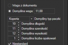 WAPRO Mag - domyślne parametry paczki DHL