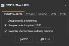 WAPRO Mag - domyślne ubezpieczenie przesykii DPD